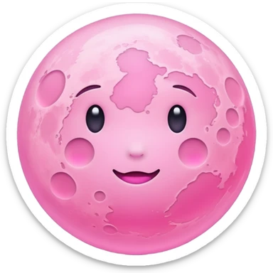 Pink moon sticker