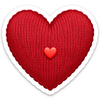 Knit heart sticker