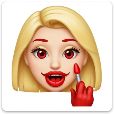 je veux un emogies avec des faux cils des belle levre avec du rouge a levre qui se mordille son ongle nail art  sticker