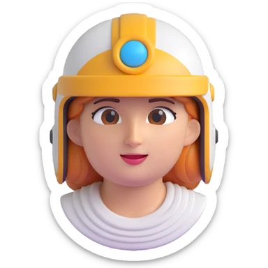 3D emoji face of Athena, close-up, marble statue style, helmet and face both in marble, serene and wise sticker