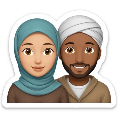 Mixed hijabi wife black husband sticker