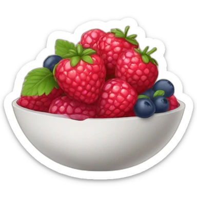 Fraise framboise myrtille dans un bol sticker