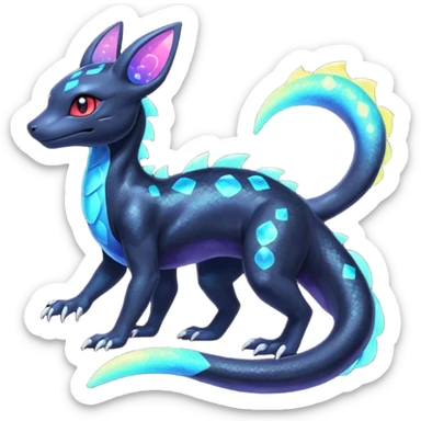 Nebulae Shiny Salandit-Umbreon-Fakémon-hybrid-creature (full body)  sticker
