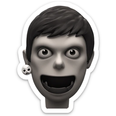 monochrome horror boy parody sticker