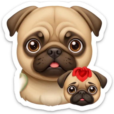 Pug com várias expressões sticker