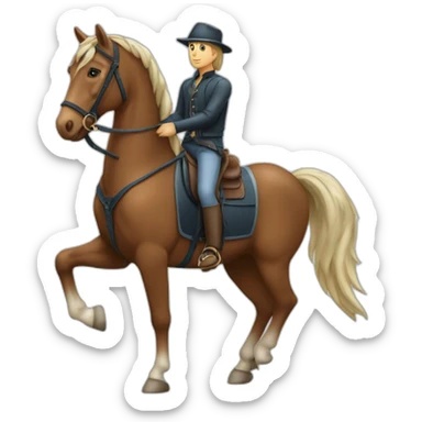 Cheval qui monte un humain sticker