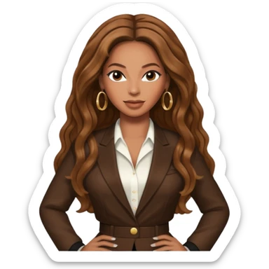 Beyonce with brown long hair sticker