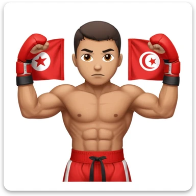 Kick boxer with tunisian flag sticker