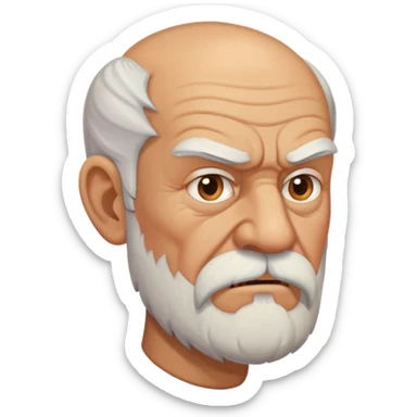 old angry man with facial hair in profile view sticker