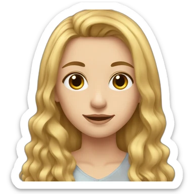 Young woman with long blond/brown hair and fair complexion sticker