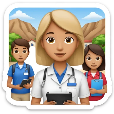 Student Leader + clipboard, Tour Group. sticker