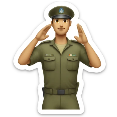 idf soldier saluting sticker