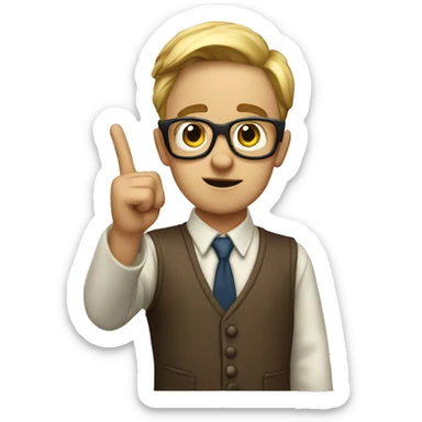 nerd raising a finger to say excuse me sticker