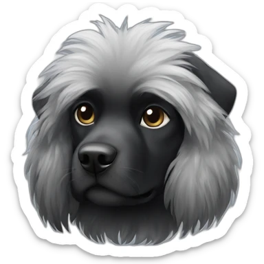 Black griffon dog with some white hairs sticker