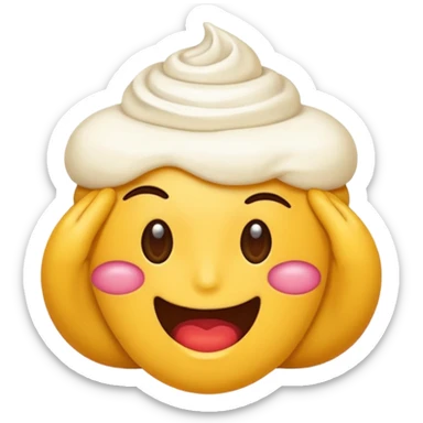 Emoji pervertita e panna in faccia sticker