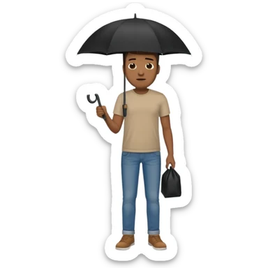 Street Umbrella Walker black man sticker