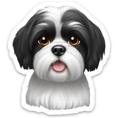 Black and white Shih Tzu dog  sticker
