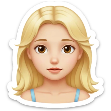 A blonde girl brain rot  sticker
