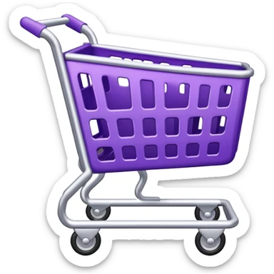 purple and silver shopping cart sticker