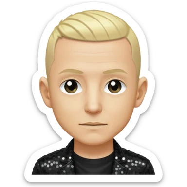 Chester Bennington from Linkin Park with blonde hair, black sequin outfit sticker
