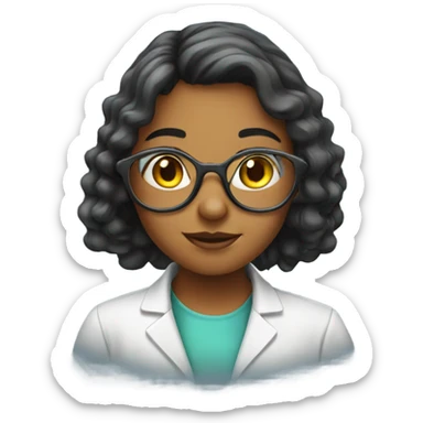 girl scientist sticker