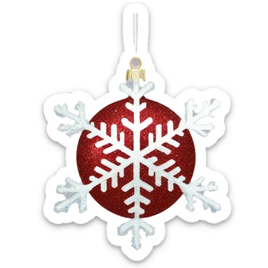 Glitter Snowflake Christmas bauble sticker