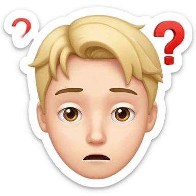 confused face with question marks around head, bewildered expression sticker