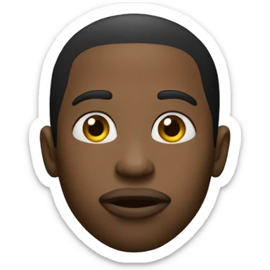 black man with a finger on lips sticker