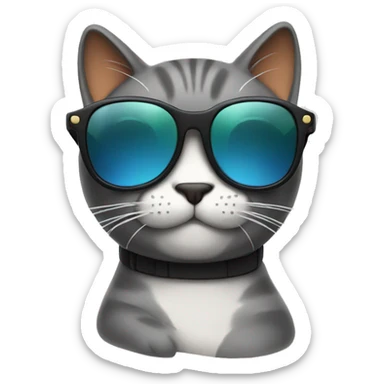 Cool cat relaxing wearing sunglasses sticker
