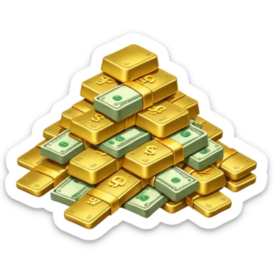 money in a glitter $  sticker