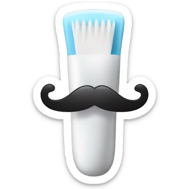 Toothbrush Style Mustache sticker