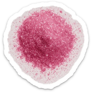 pink glittery powder, sparkling, shimmering, loose cosmetic, close-up, highly detailed beauty product, no background sticker