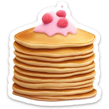 Pancake with powdered pink sprinkled sticker