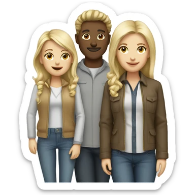 3 designers, 1 male and 2 female, all blonde sticker