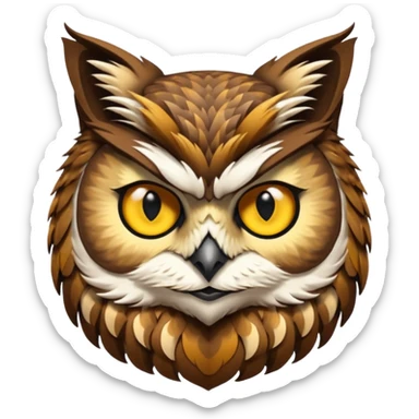 Owl with cat head sticker