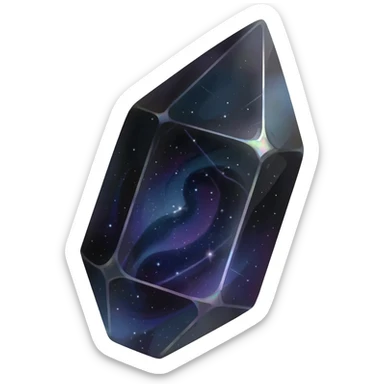 black iridescent nebula crystal shard sticker