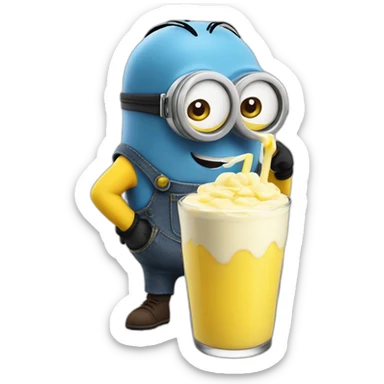 Minion drinking banana milkshake sticker