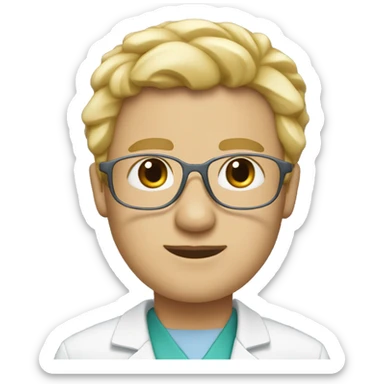 Neurosurgeon with glasses and blond hair sticker