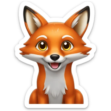 fox say hi sticker