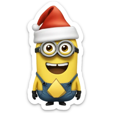 minion with christmas hat sticker