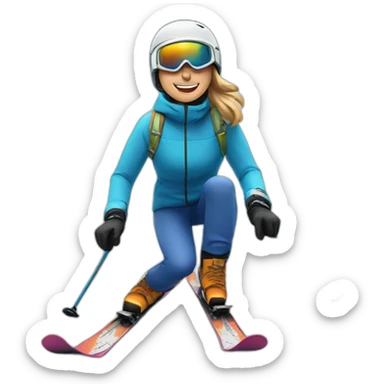 Skiing sticker