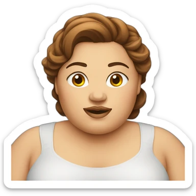 obese-woman-big-belly-cheveux-marron sticker