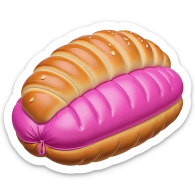 Pink concha bread inflatable sculpture  sticker