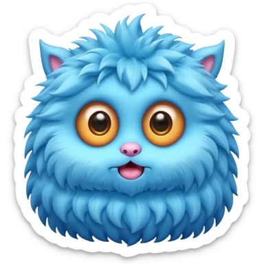 A cute fluffy monster with big sparkling eyes sticker