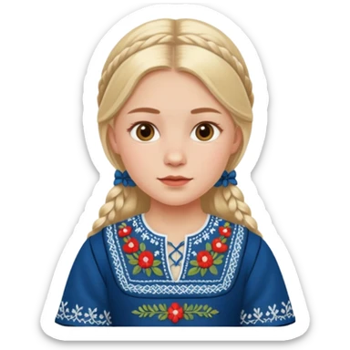 scandinavian girl with scandinavian clothes sticker