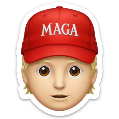 Hat with MAGA sticker