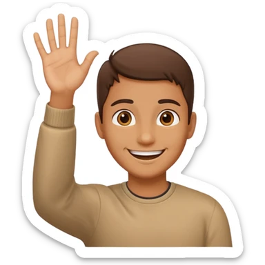 saying hello avatar up hand sticker