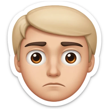 eyes looking to the side on a annoyed face  sticker