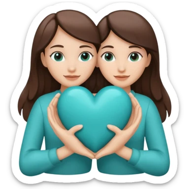 hugging teal heart sticker