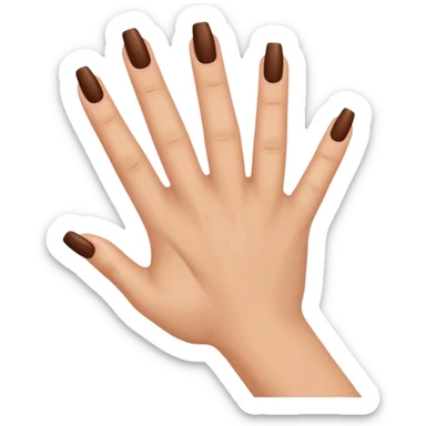 brown nails on a hand sticker